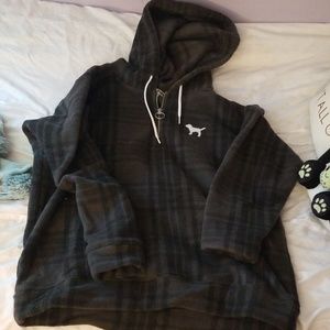 Gray fleece PINK hoodie